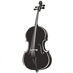 Fototapeta premium Cello Silhouette, Illustration Isolated On White Background