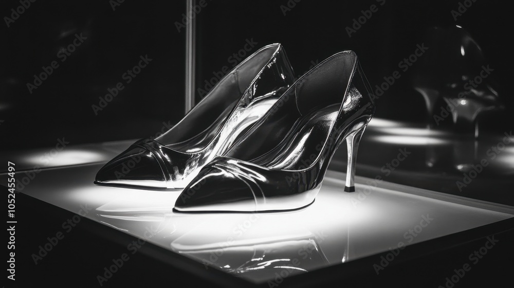 Poster Elegant High Heels in Monochrome Display