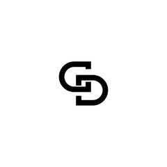 Interlocking  Letters CD Logo Design: Minimalist black and white logo design with two intertwined letters CD, symbolizing unity, partnership, and collaboration. Ideal for branding, identity.