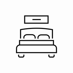 double bed icon sign vector