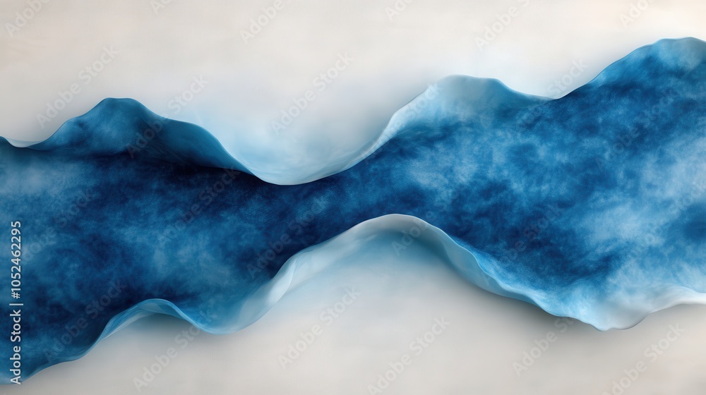 Poster the image presents a textured abstract pattern in shades of blue and white, reminiscent of sonic wav