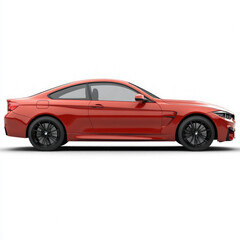 Naklejka premium Red Car Side View Isolated