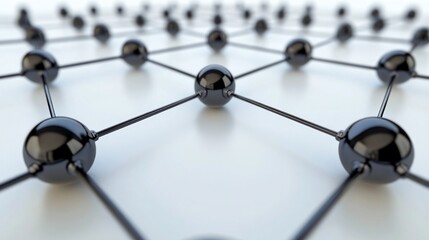 Abstract network of black spheres connected by lines.