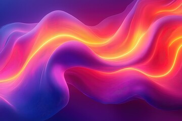 Obraz premium Vivid abstract waves of neon light and colorful gradient patterns
