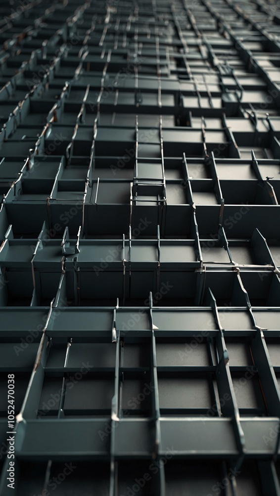 Poster abstract pattern of a 3d grid.