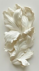 Obraz premium Elegant white bas-relief of swirling floral patterns, fluid beauty and grace of nature in modern sculptural form