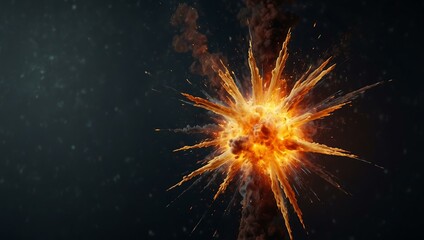 Fototapeta premium Bright abstract explosion of fire and smoke against a transparent backdrop.