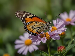 Butterfly resting on a flower.