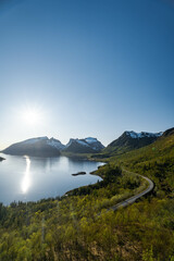 View from Bergsbotn utsiktsplattform on Senja island in Norway