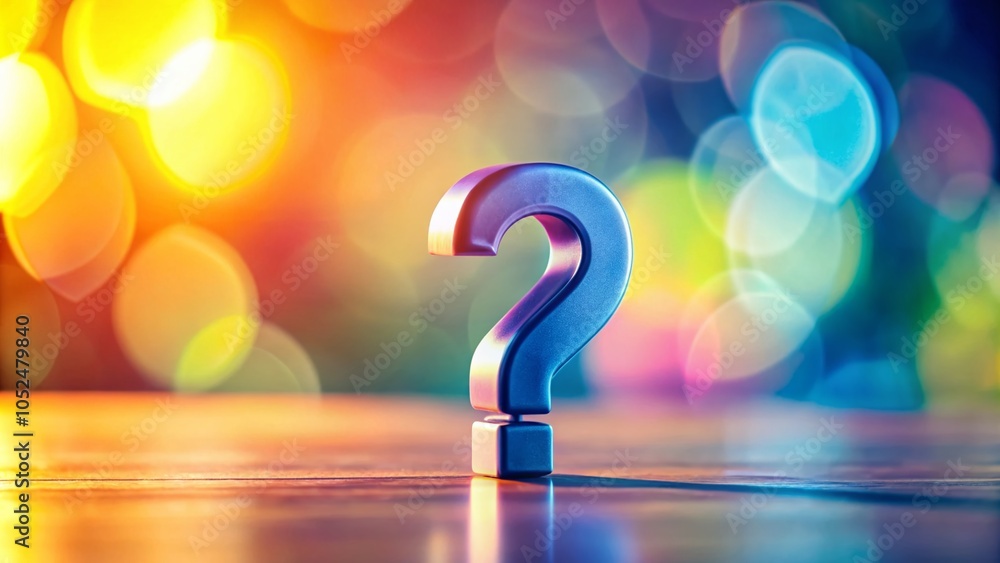 Poster simple technical question symbol for design projects with tilt-shift effect for enhanced focus and c