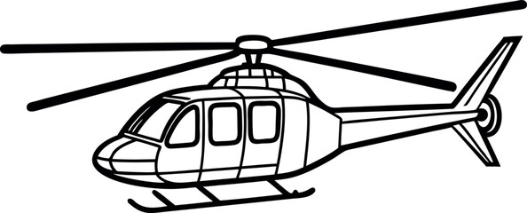 Minimalist Helicopter Vector Elegant Line Drawing for Graphic Design