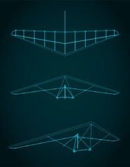 Hang glider blueprints illustration