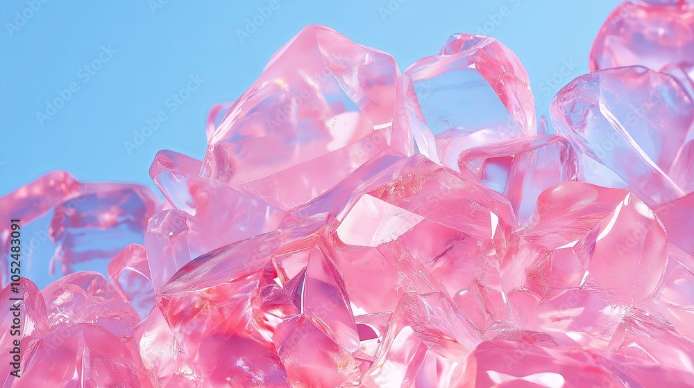 Poster rose quartz smoothly blending into a soft sky blue, evoking a soft and serene vibe