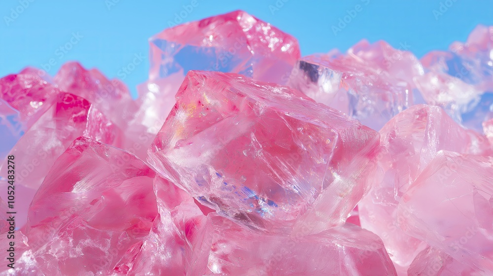 Poster rose quartz smoothly blending into a soft sky blue, evoking a soft and serene vibe