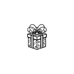 Present gift box icon. Vector isolated elements. Christmas gift icon illustration vector symbol. Surprise present linear design. Stock vector.