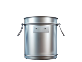 a silver bucket with a metal handle