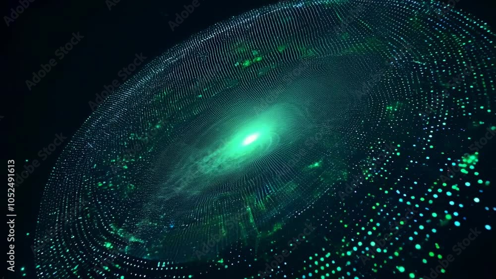 Poster timelapse of holographic dot field with evolving ar data points