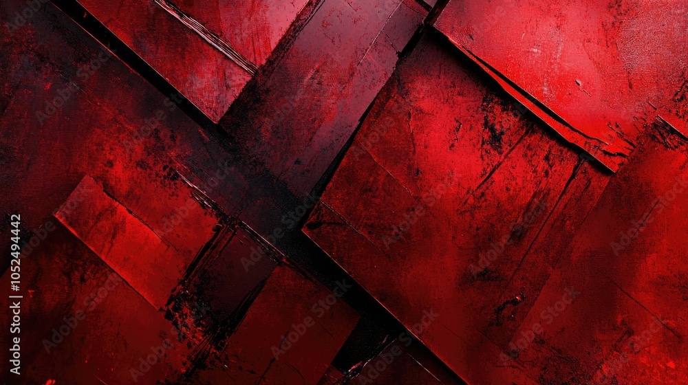 Poster dynamic red abstract composition an exploration of texture and color in modern art