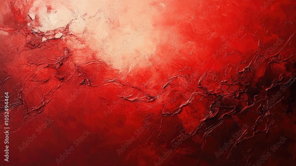 Poster a captivating abstract exploration of red tones with intricate textures and depth