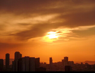 Fototapeta premium sunset over the city