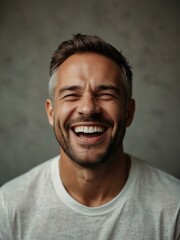 Fototapeta premium Happy adult laughing.