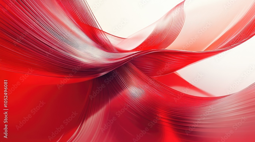 Aufkleber elegant flowing red waves a captivating abstract design that evokes motion and emotion