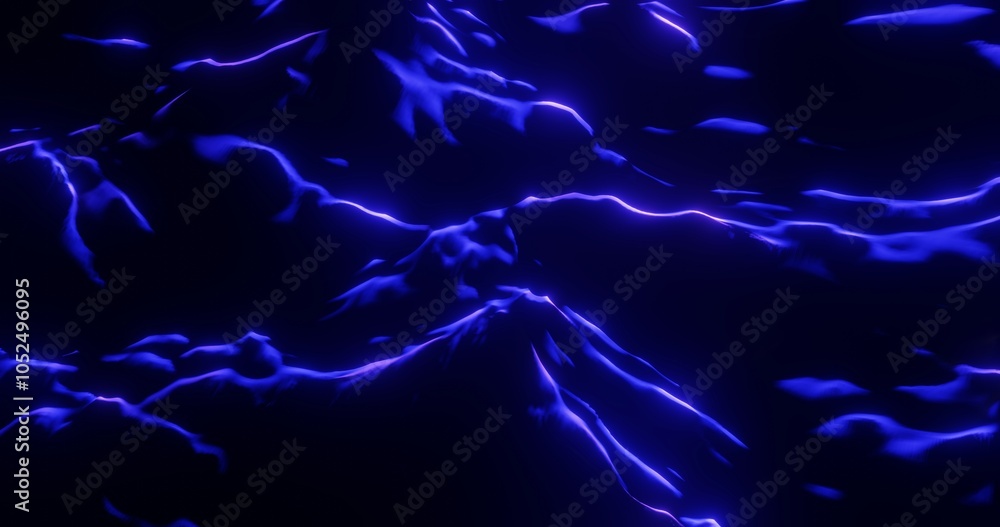 Poster abstract texture background curve pattern glowing blue neon 3d render