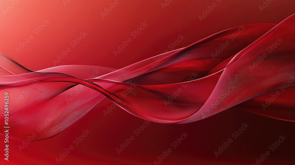 Poster dynamic waves of red a visual symphony of fluidity and elegance in motion
