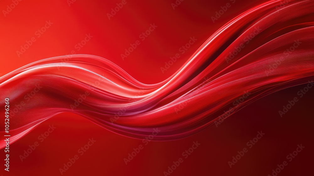 Poster dynamic flow of red waves a stunning abstract representation of motion and energy in design