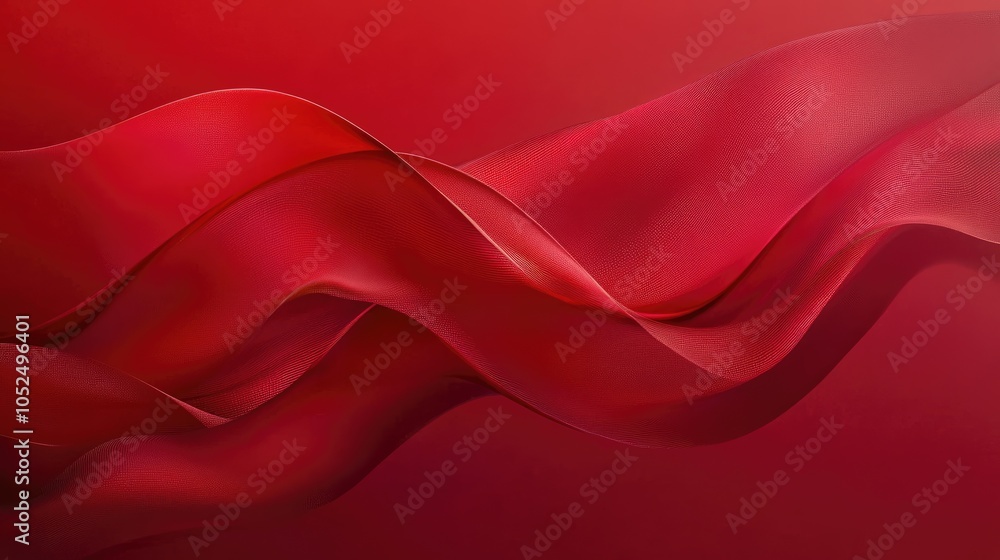 Poster elegant red waves a captivating dance of light and texture in fluid motion