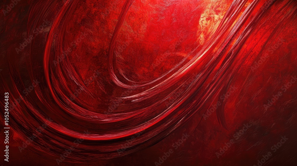 Poster dynamic flow of crimson waves an abstract exploration of movement and emotion in red tones