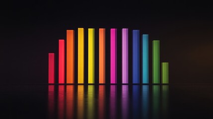 Colorful Sound Wave Bars on a Dark Background