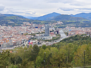 The view of Bilbao from Artxanda mirador, Basque Country, Spain
