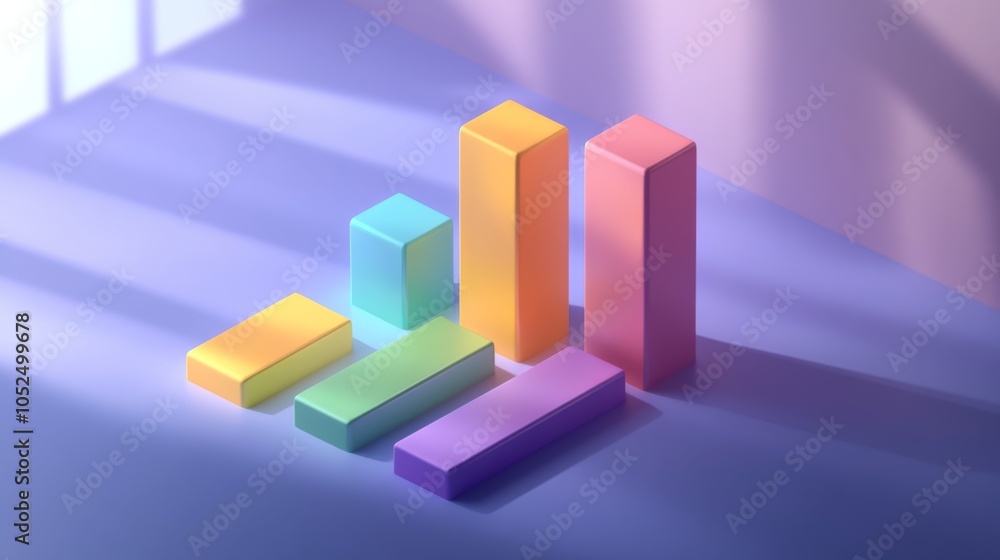 Aufkleber colorful shapes and shadows in minimalist setting