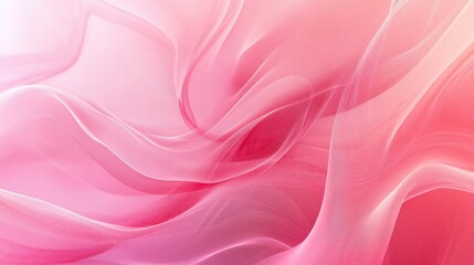 Obraz premium Gentle waves of pink abstract fabric flowing in soft light