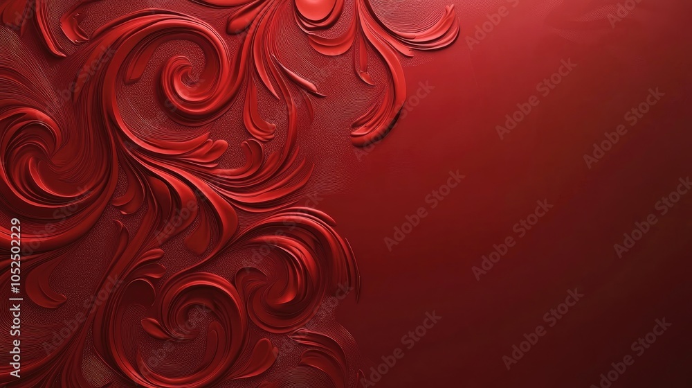 Poster elegant red swirls a captivating blend of texture and color in abstract art