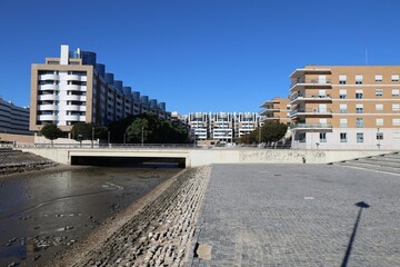 La jetée d'Olival, dans le quartier d'affaires le parc des nations, vue de l'extérieur, ville de Lisbonne, Portugal