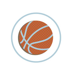 Basketball ball isolated on white background. Simple round logo. Basketball banner, poster template. Vector illustration