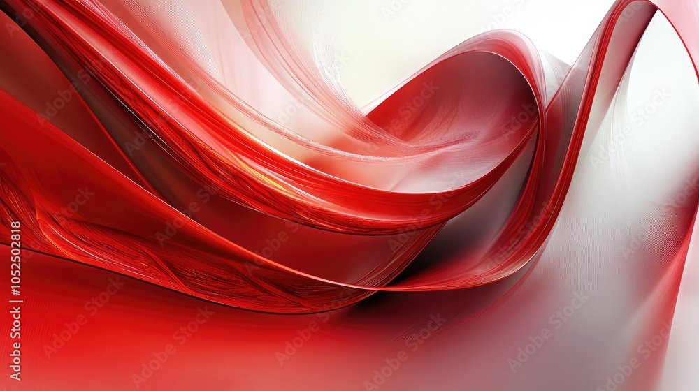 Poster dynamic flowing red waves an abstract exploration of motion and emotion in design