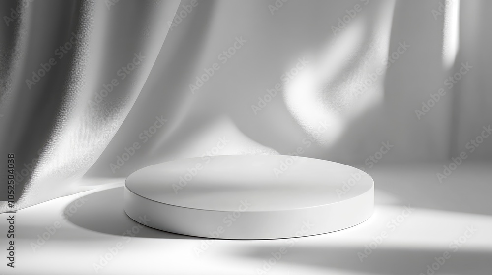 Poster minimalist round platform in soft lighting a contemporary display setting for creative projects and 