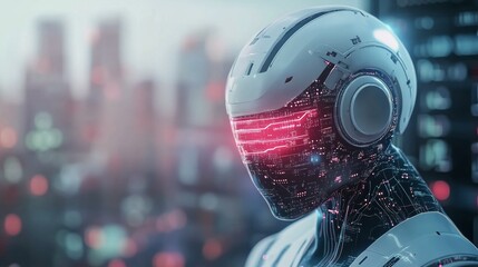 Fototapeta premium A futuristic AI brain with glowing circuits and intricate patterns
