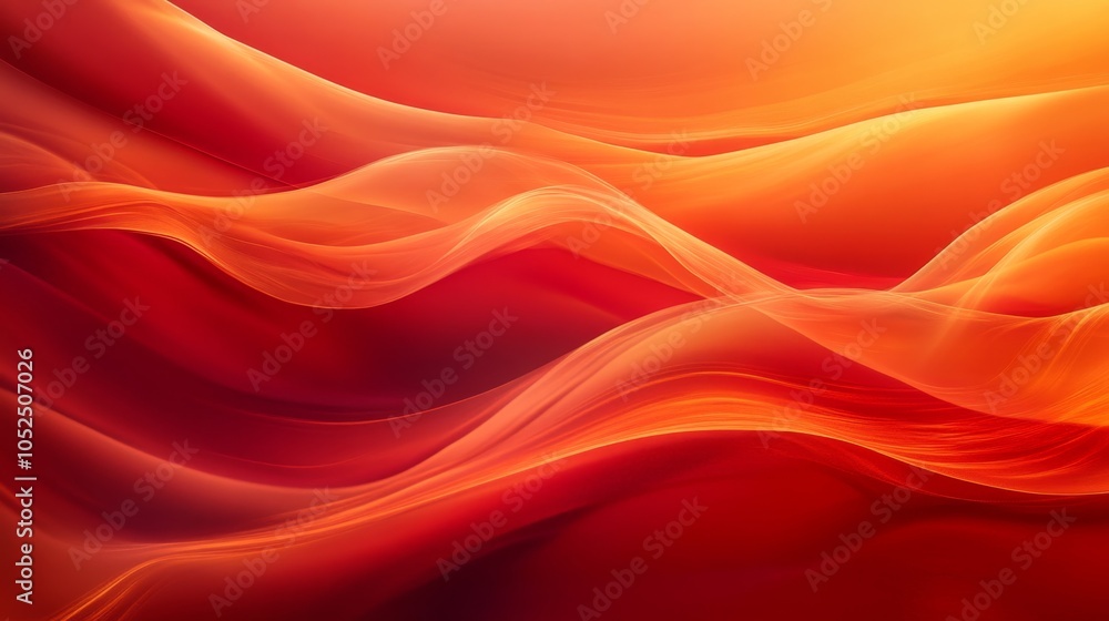 Poster fluid waves of warm color a visual journey through abstract forms and light