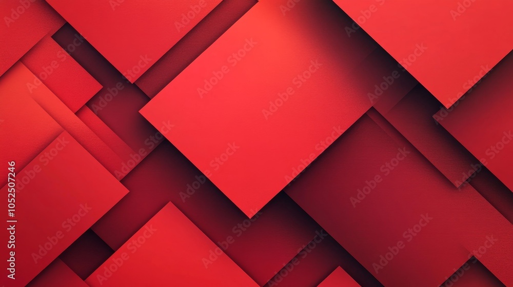Poster dynamic red geometric composition exploring the intersection of shape and color in graphic design