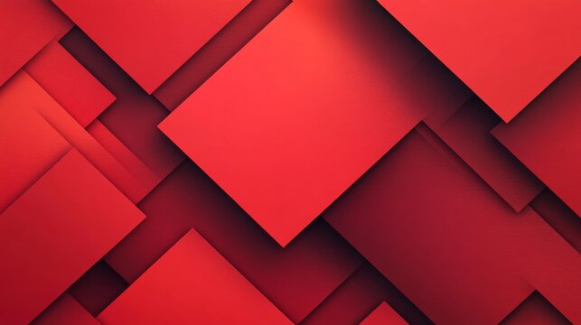 Dynamic red geometric composition exploring the intersection of shape and color in graphic design