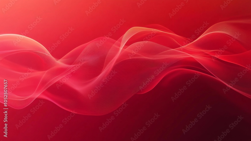 Poster abstract red waves a dynamic flow of light and color emphasizing movement and energy