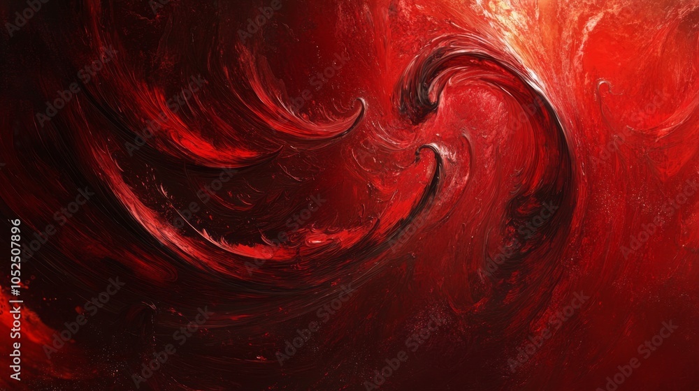 Poster dynamic swirls of red a captivating abstract representation of motion and emotion