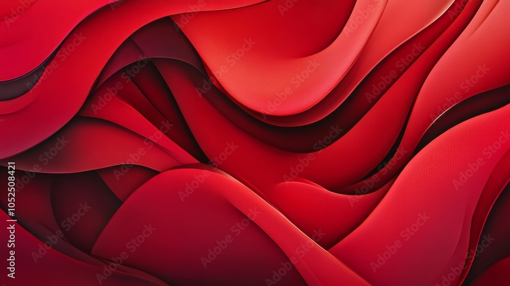 Poster elegant flow of crimson waves an abstract exploration of textured red forms