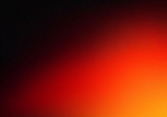 Vibrant red orange color gradient on black background, grainy gradient luminous color wave, copy space