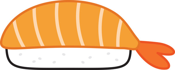 Shrimp delicious Nigiri sushi icon.