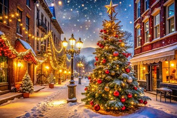 Urban Exploration Photography for Merry Christmas and Happy New Year Greeting Cards